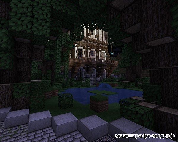 Lobby-Medieval-City, город лобби с вечерним городом