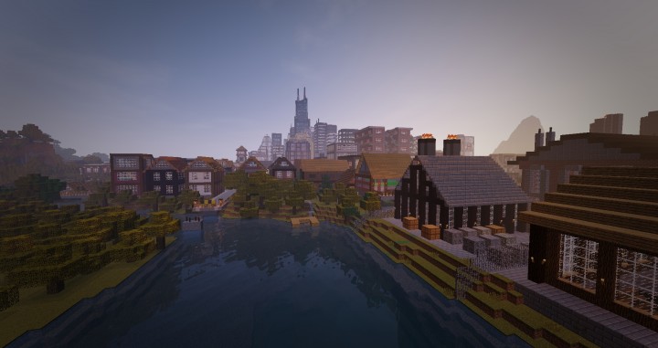 Современный город на Майнкрафт карта